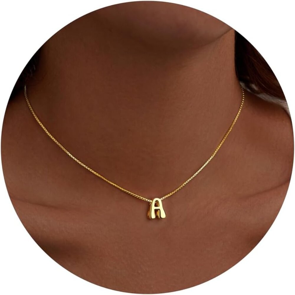 Lightweight Personalizable Bubble Initial Necklac… - image 1